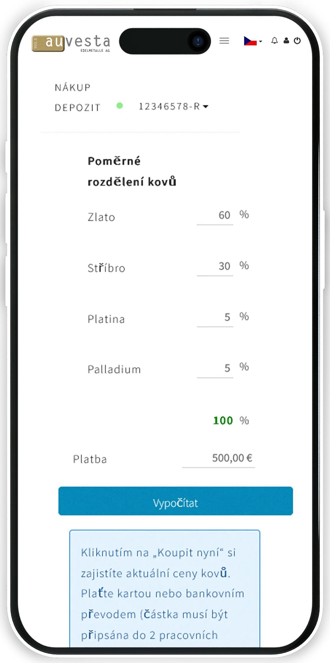Nákup - Jednoduchý celosvětový online nákup zlata